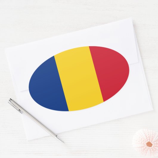 Rumänischer Flaggenovalaufkleber Ovaler Aufkleber (Umschlag)
