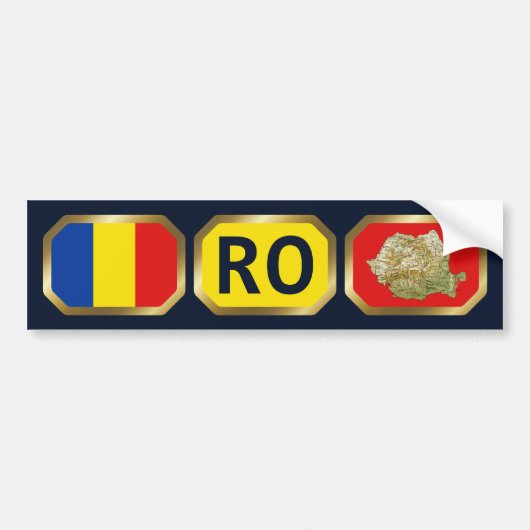 Rumänischer Flaggenplan-Autoaufkleber Autoaufkleber (Vorne)