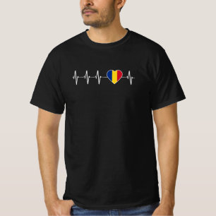 Rumänischer Herzschlag I Liebe Rumänien Flaggens T-Shirt