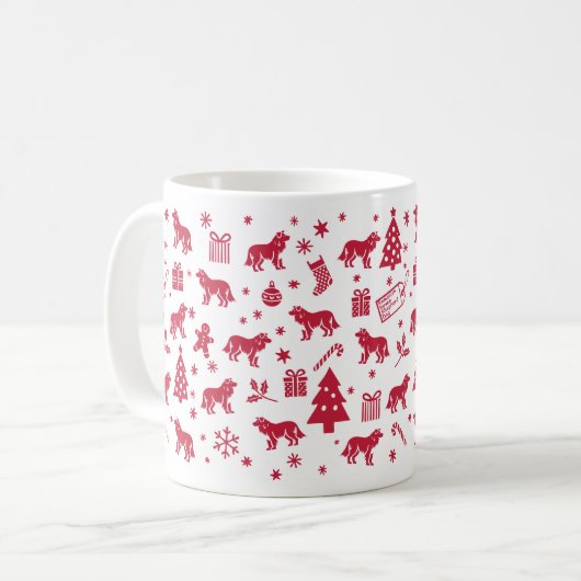 Rumänischer Raven Shepherd Dog Weihnachtsdesign Kaffeetasse (Vorderseite Links)