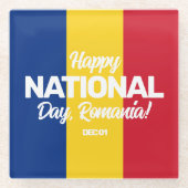 Rumänischer Unabhängigkeitstag Rumänische National Glasuntersetzer (Vorderseite)