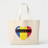 Rumänisches Flaggenherz Jumbo Stoffbeutel (Vorne)