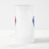 Rumänisches Flaggenherz Mattglas Bierglas (Mittel)