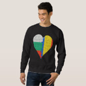 Rumänisches Flaggenherz Sweatshirt (Vorne ganz)