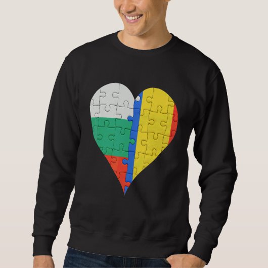 Rumänisches Flaggenherz Sweatshirt (Vorderseite)