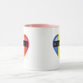 Rumänisches Flaggenherz Tasse (Zentrum)