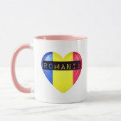 Rumänisches Flaggenherz Tasse (Links)