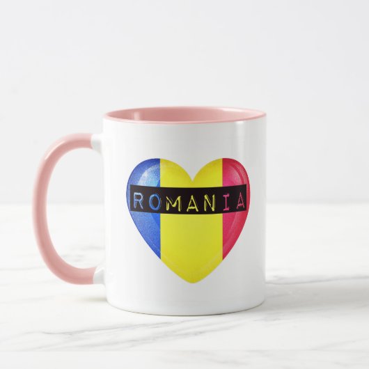 Rumänisches Flaggenherz Tasse (Links)