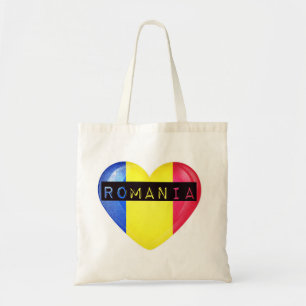 Rumänisches Flaggenherz Tragetasche