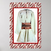 Rumänisches Handwerk, bestickte männliche Ausrüstu Poster (Vorne)