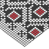Rumänisches Motiv geometrisch rot und schwarz Kurzer Tischläufer (Ecke)