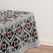Rumänisches Motiv geometrisch rot und schwarz Tischdecke (Beispiel)