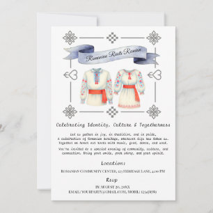 Rumänisches Roots Folk Kostüm Traditionelle Kleidu Einladung