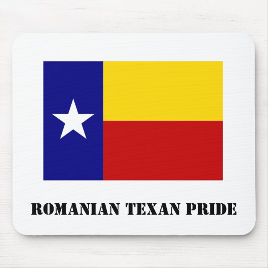 Rumänisches Texan-Stolz-Weiß Mousepad (Vorne)