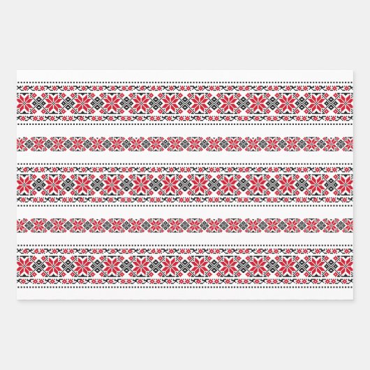 Rumänisches traditionelles Motiv "The Stars" Geschenkpapier Set (Vorderseite 2)