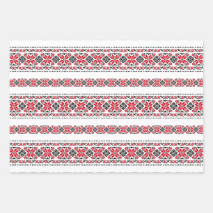 Rumänisches traditionelles Motiv "The Stars" Geschenkpapier Set