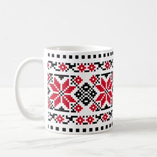 Rumänisches traditionelles Motiv "The Stars" Kaffeetasse (Links)