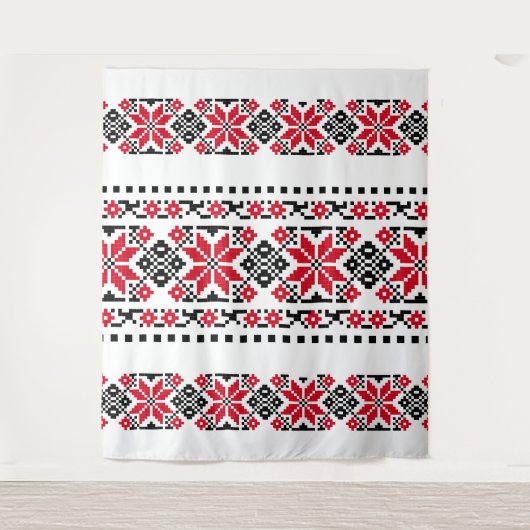 Rumänisches traditionelles Motiv "The Stars" Wandteppich (Vorderseite)