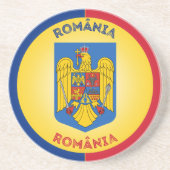 Rumänisches Wappen Kreisform Getränkeuntersetzer (Vorne)