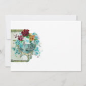 RUMÄNTICA 3 ,Floral Blue White Wedding Party Einladung (Rückseite)