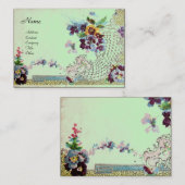 RUMÄNTICA Eleganter Blumenkorb, Stiefmütterchen gr Visitenkarte (Vorne/Hinten)