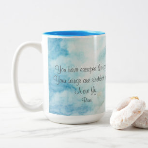 Rumi Artistic Snowy Owl Zwei-Tone-Kaffee-Tasse Zweifarbige Tasse