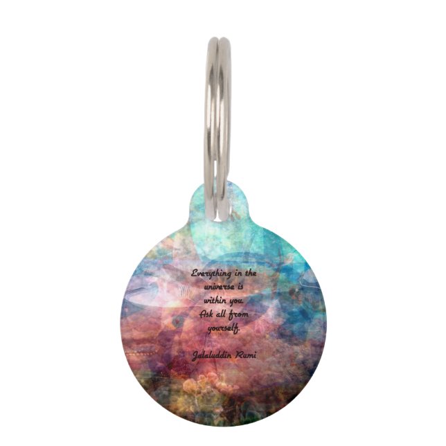 Rumi Aufschlussziffer über Energie und Universum Haustiermarke (Vorderseite)