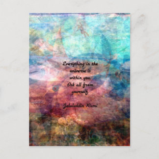 Rumi Aufschlussziffer über Energie und Universum Postkarte