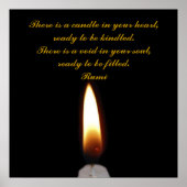Rumi Candle im Herzen Poster (Vorne)