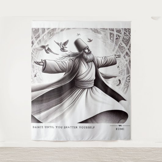 RUMI DANCE QUOTE ART WANDTEPPICH (Vorderseite)