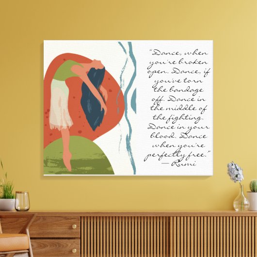 Rumi Dance Quote mit Tänzer Leinwanddruck (Insitu (Wohnzimmer))