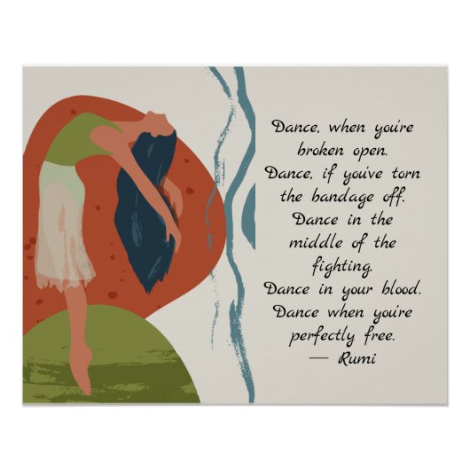 Rumi Dance Quote mit Tänzer Poster (Vorderseite)