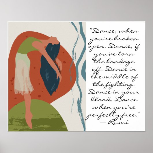 Rumi Dance Quote mit Tänzer Poster (Vorne)