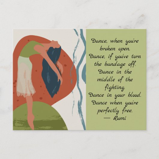 Rumi Dance Quote mit Tänzer Postkarte (Vorderseite)