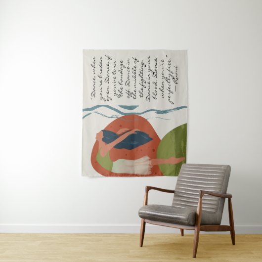 Rumi Dance Quote mit Tänzer Wandteppich (Beispiel)