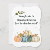 Rumi Erntedank Quote - Glückliches Thanksgiving Einladung (Vorderseite)