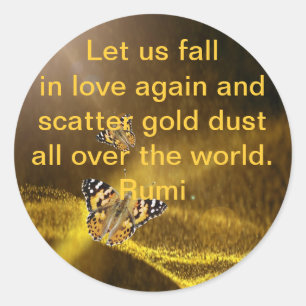 Rumi fällt wieder in Liebe Runder Aufkleber