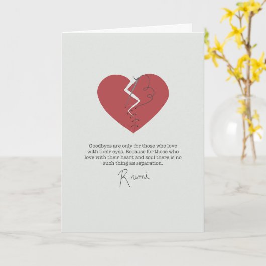 Rumi Goodbyes Broken Heart Card Karte (Gelbe Blume)