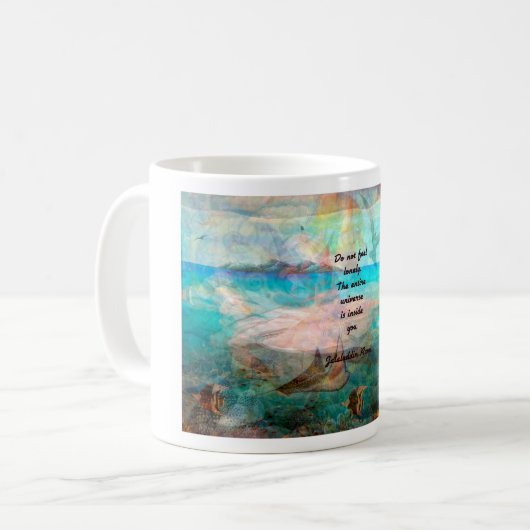 Rumi Inspiration Zitat über das Universum Kaffeetasse (Vorderseite Links)