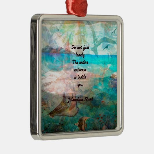 Rumi Inspiration Zitat über das Universum Ornament Aus Metall (Rechts)