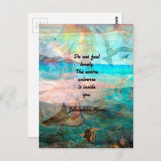 Rumi Inspiration Zitat über das Universum Postkarte (Vorne/Hinten)