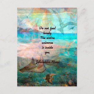Rumi Inspiration Zitat über das Universum Postkarte