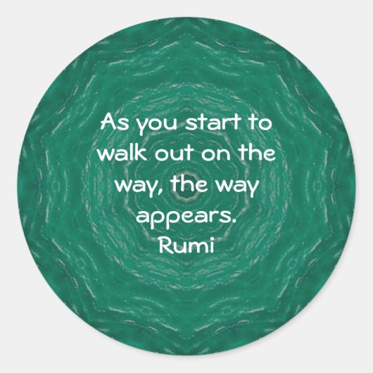 Rumi Inspirational Quotation Sprichwort über den G Runder Aufkleber (Vorderseite)