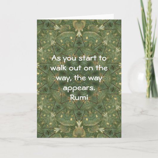 Rumi Inspirational Zitat-Sprichwort über Glauben Karte (Vorderseite)