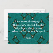 Rumi inspirierend Zitat mit Stammes- Entwurf Postkarte (Vorne/Hinten)
