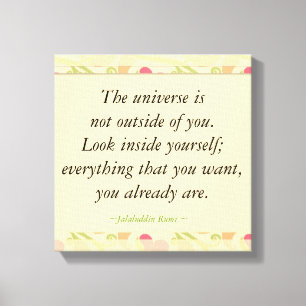 Rumi inspirierender Blick in Zitaten Leinwanddruck