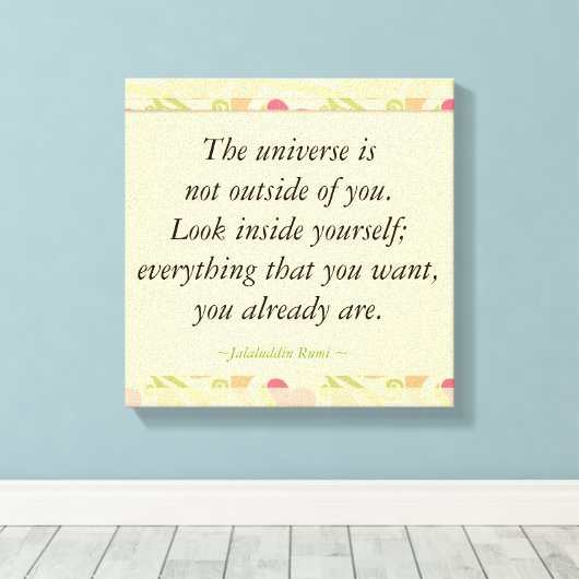 Rumi inspirierender Blick in Zitaten Leinwanddruck (Insitu (Holzboden))