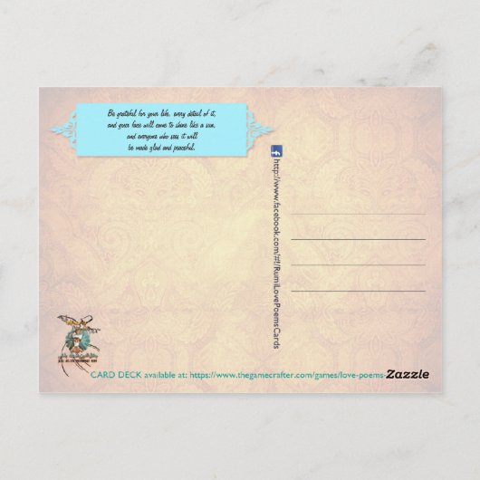 RUMI Liebe Gedichte - Postkarte (Rückseite)