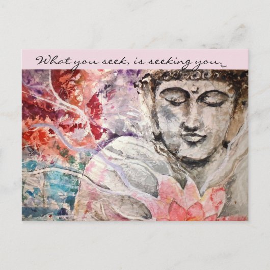 Rumi Liebe Quote Buddha Wasserfarben Kunstkarte Postkarte (Vorderseite)