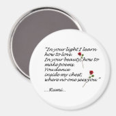 Rumi Liebe Quote Magnet Runde (Vorderseite/Rückseite)